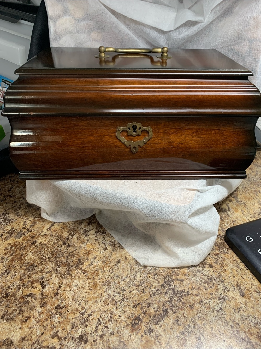 Vintage The Bombay Company Elegant  Mahogany Solid Wood (12") Jewelry Box